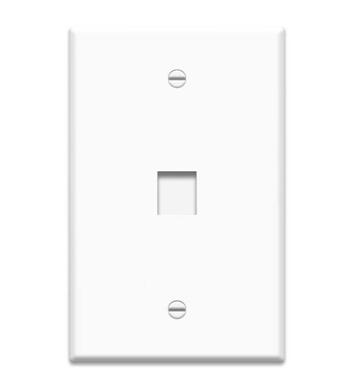 4XEM 1PORT WHITE KEYSTONE WALL PLATE