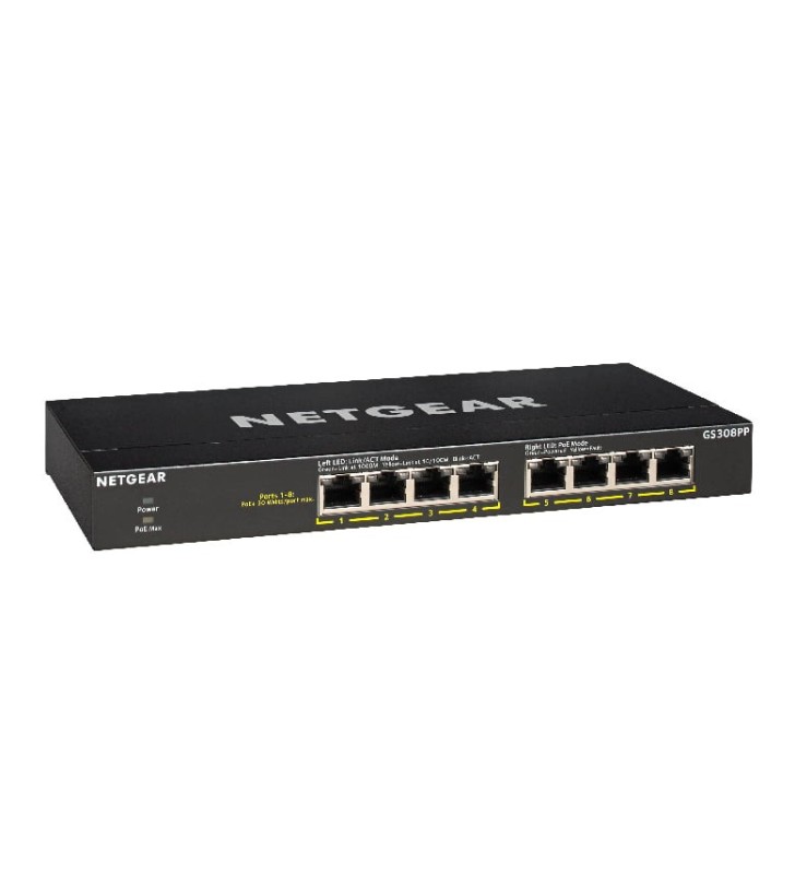 Netgear 8port Gig Unmanaged Poe+ With Gs308pp-100nas
