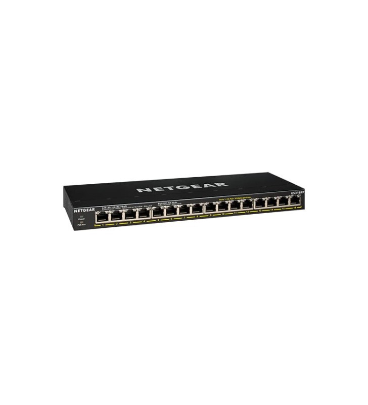 Netgear 16port Gig Unmanaged Poe+With Gs316pp-100nas