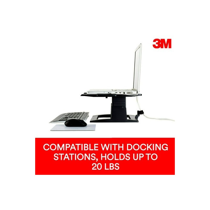 3m Lx500	Adjustable Notebook Riser Black